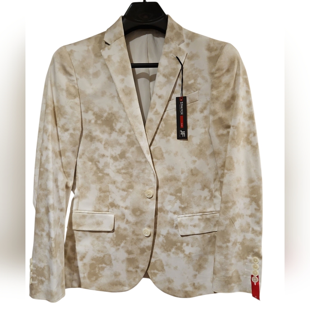 NWT JF J.FERRAR Tan and Cream Men's Blazer SIZE 36 SH